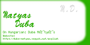 matyas duba business card